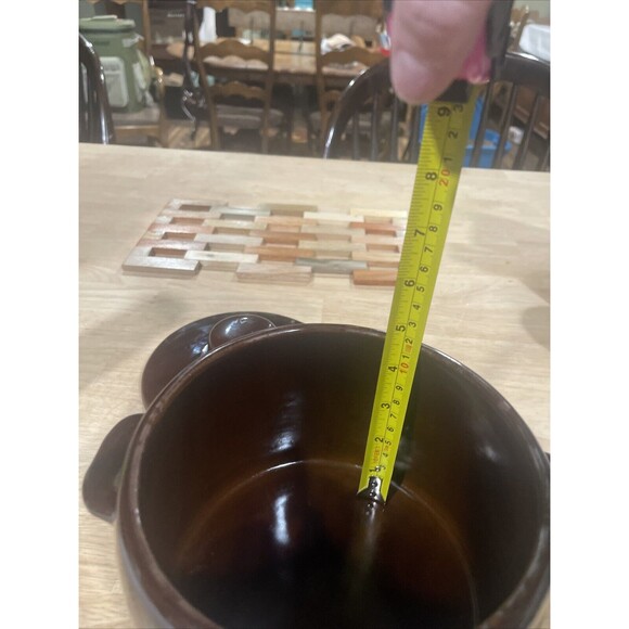 Vintage 1950s/60s WEST BEND Brown Bean Pot Stoneware w/ Oven Use Only - Picture 12 of 14